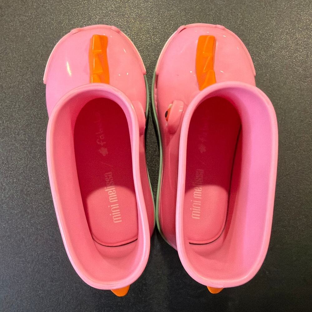 Mini Melissa Pink Dinosaur Rain Boots Toddler Girls Size 7C - Picture 4 of 5